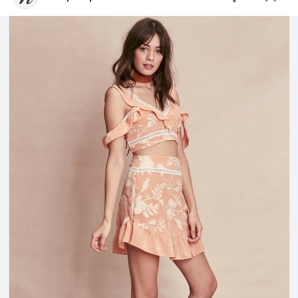 Women's Floral Lace Bralette - Orange